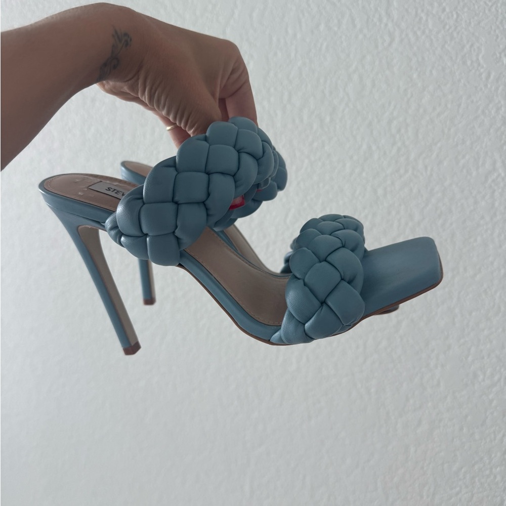 Steve Madden Sky Blue Braided Heels